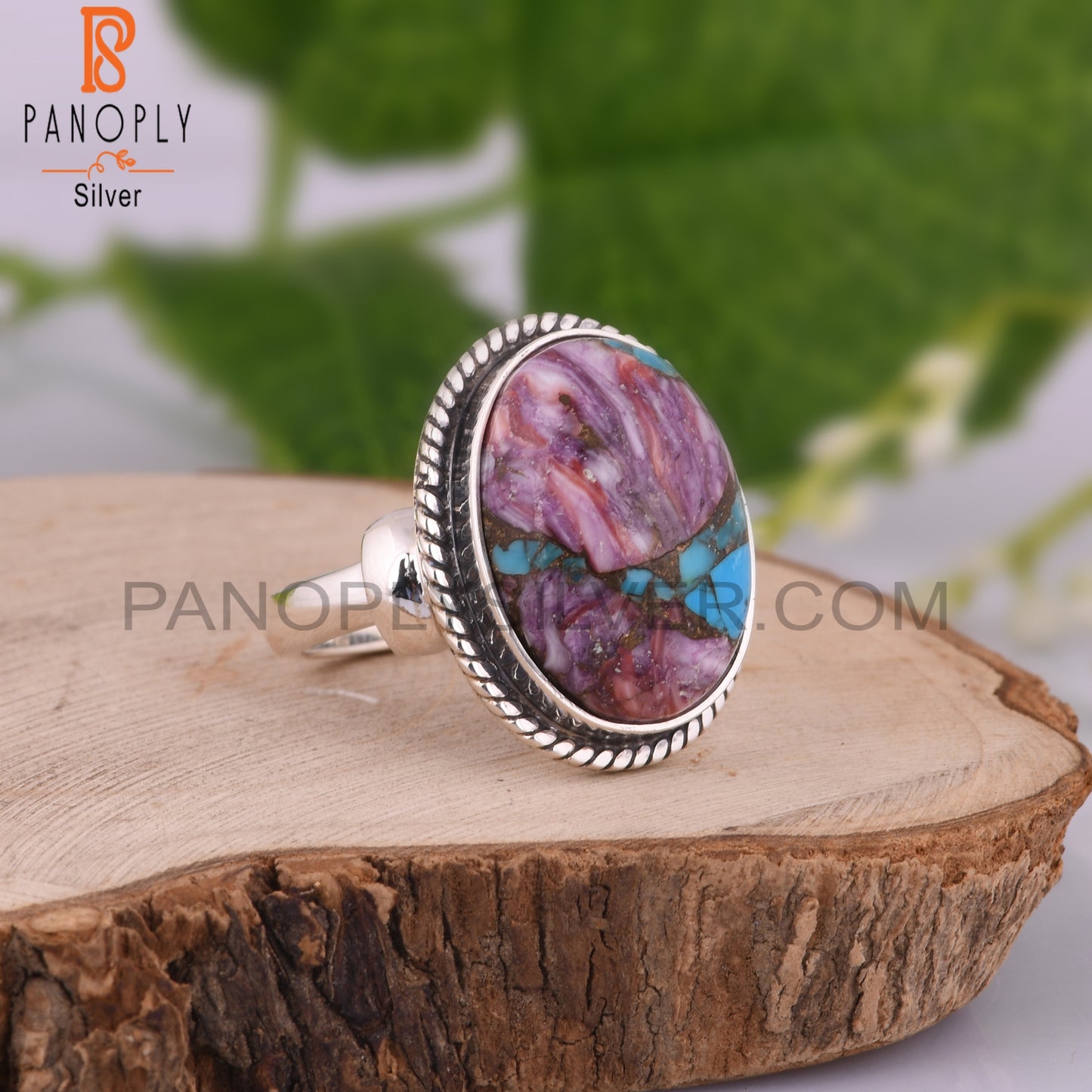 Mojave Copper Purple Turquoise Oval 925 Graduation Ring
