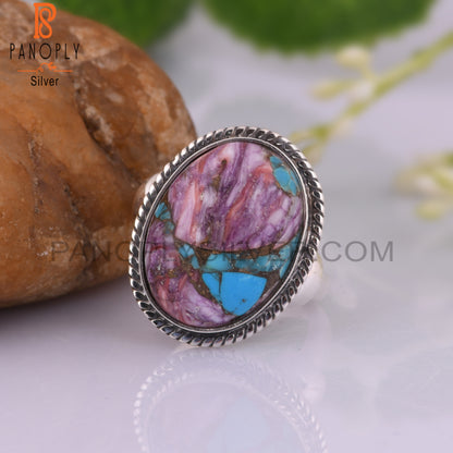 Mojave Copper Purple Turquoise Oval 925 Graduation Ring