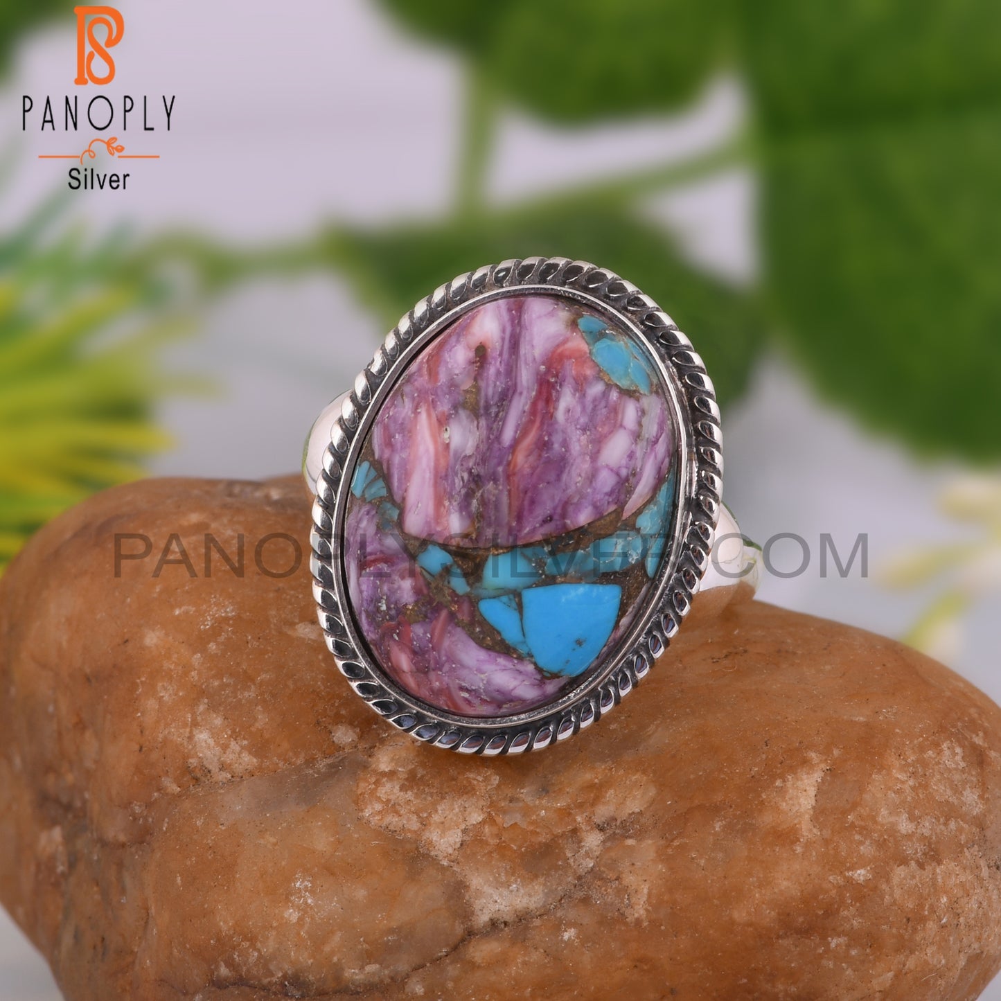 Mojave Copper Purple Turquoise Oval 925 Graduation Ring