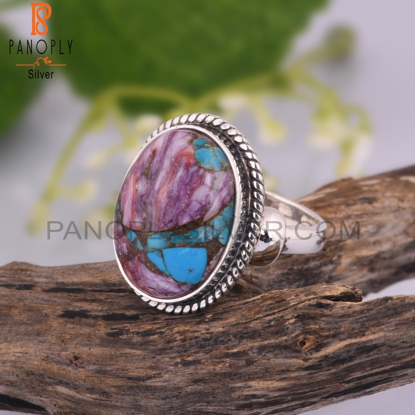 Mojave Copper Purple Turquoise Oval 925 Graduation Ring