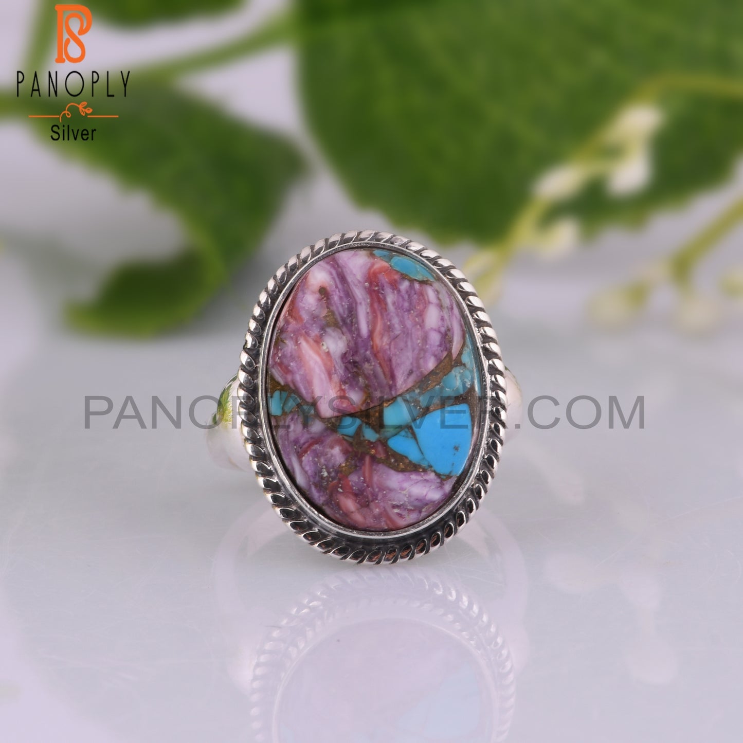 Mojave Copper Purple Turquoise Oval 925 Graduation Ring
