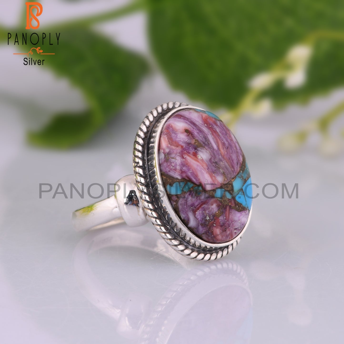 Mojave Copper Purple Turquoise Oval 925 Graduation Ring