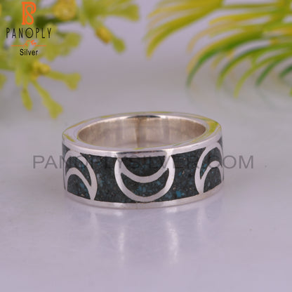 Arizona Turquoise Inlay 925 Silver Stylish Designer Ring