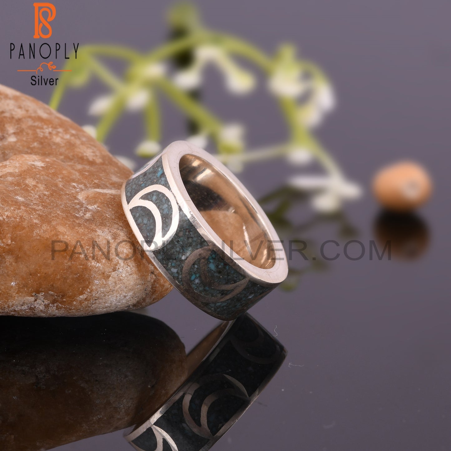Arizona Turquoise Inlay 925 Silver Stylish Designer Ring