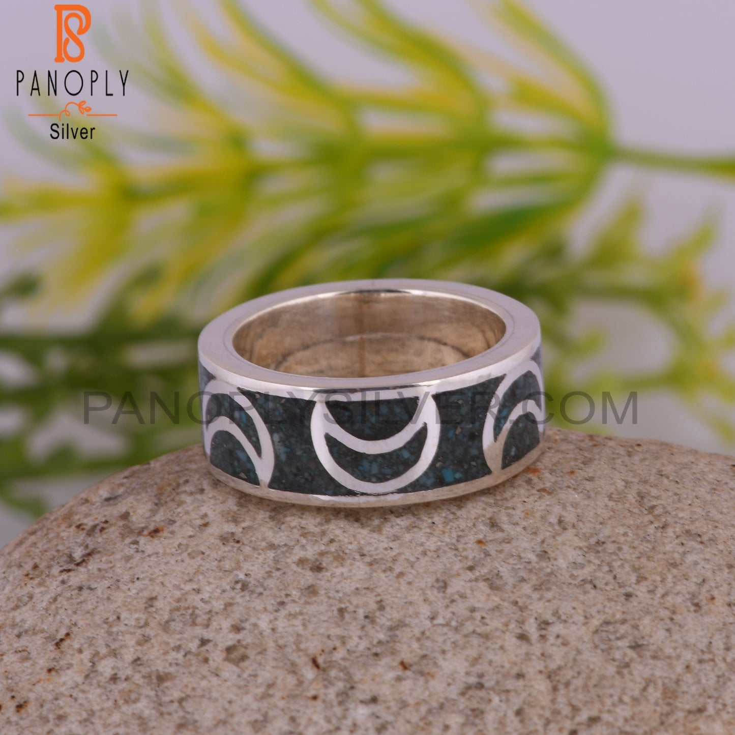 Arizona Turquoise Inlay 925 Silver Stylish Designer Ring