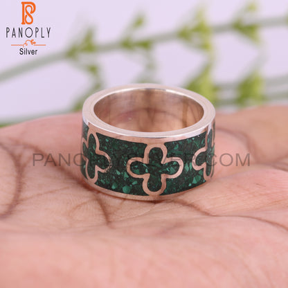 New Malachite Inlay Aesthetic 925 Sterling Silver Ring