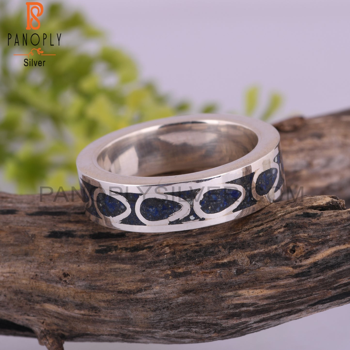 Lapis Inlay 925 Sterling Silver Ring Gift