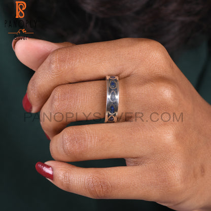 Lapis Inlay 925 Sterling Silver Ring Gift