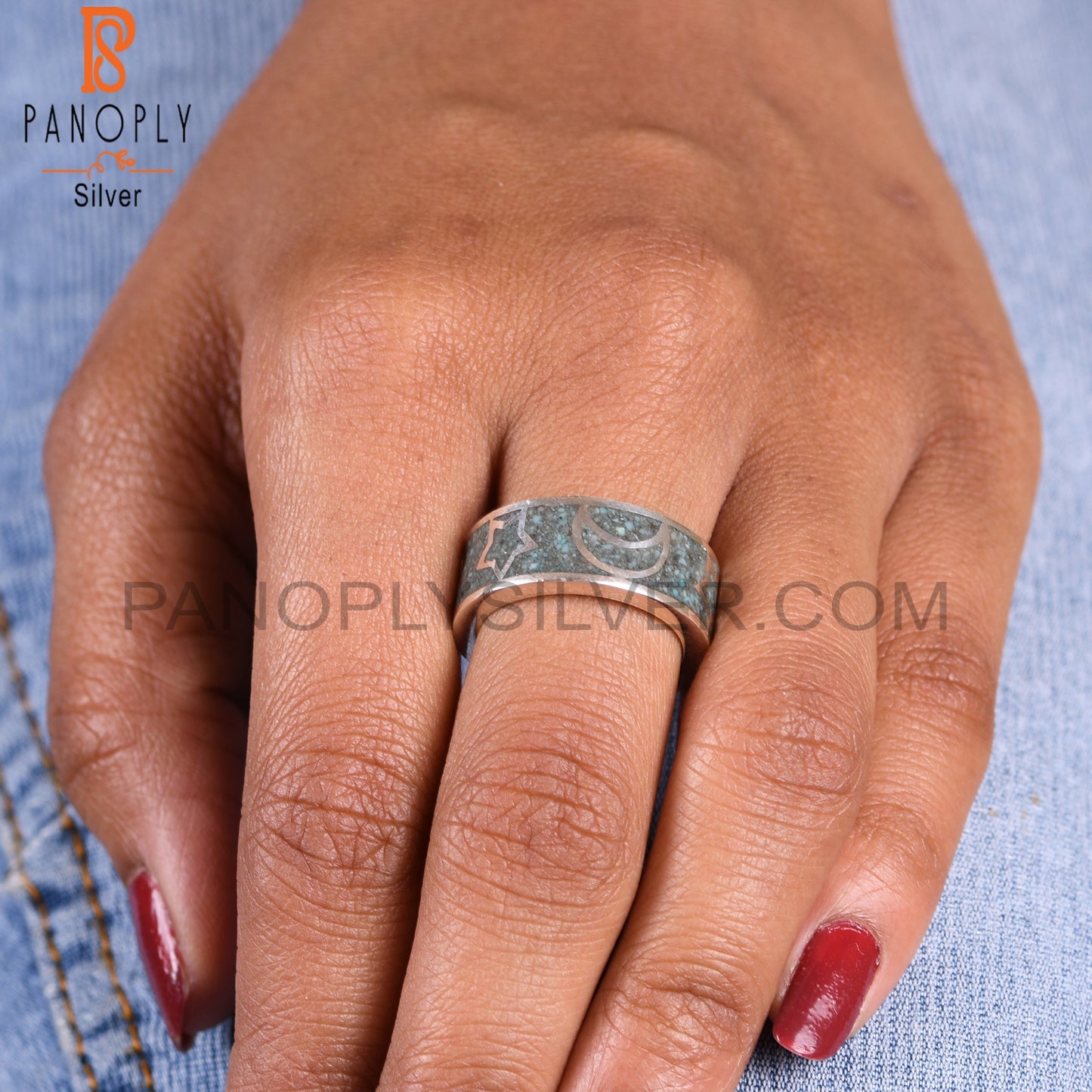 Arizona Turquoise Aesthetic Inlay 925 Sterling Silver Ring
