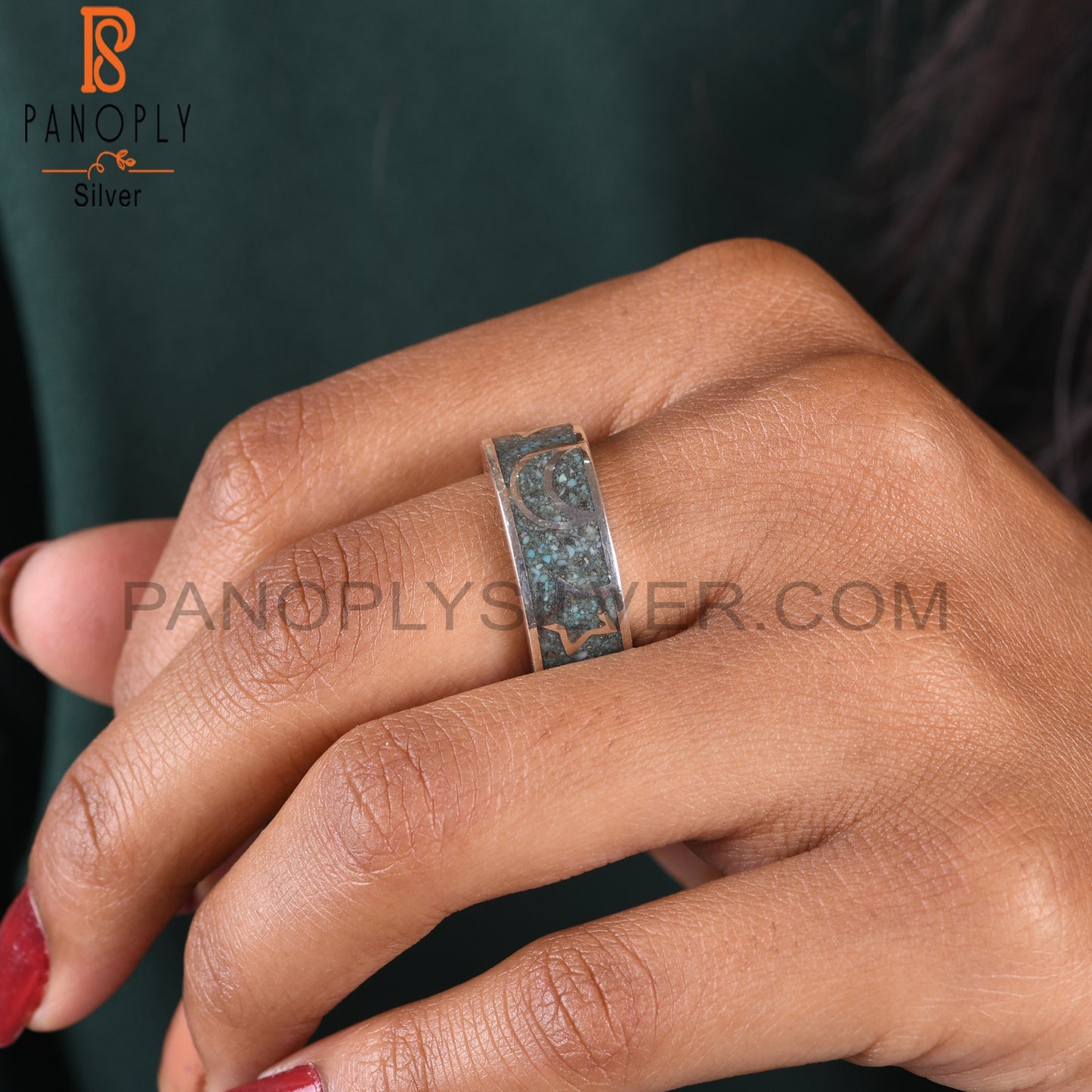 Arizona Turquoise Aesthetic Inlay 925 Sterling Silver Ring