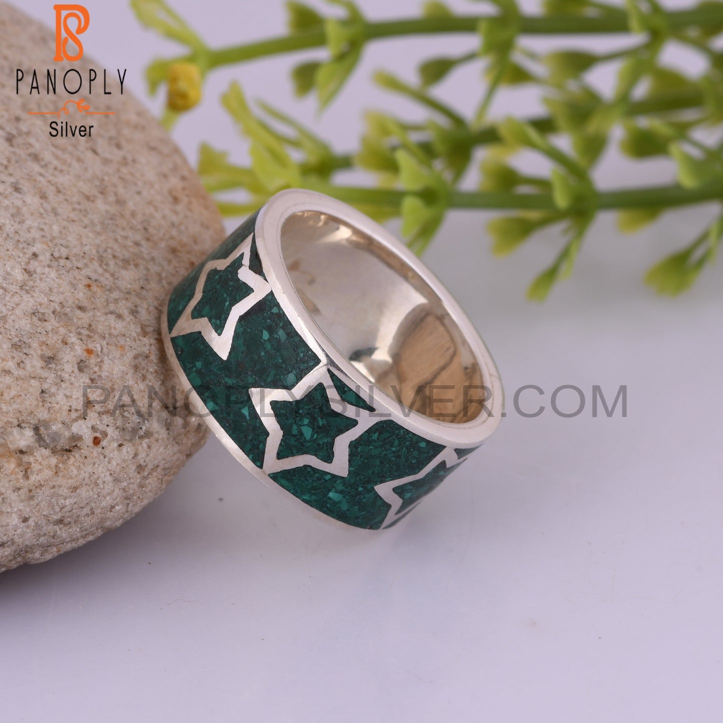 Minimalist New Malachite 925 Sterling Silver Ring