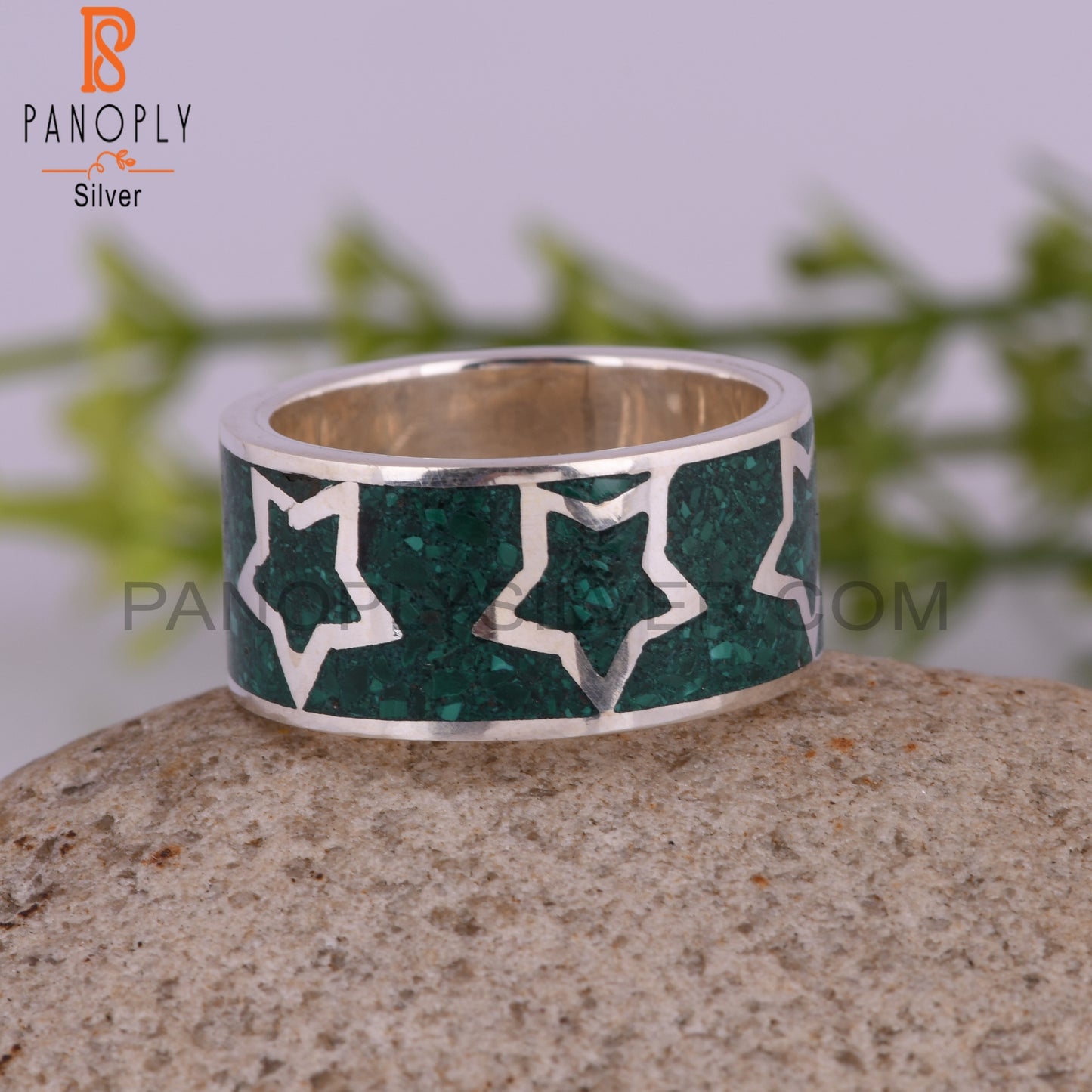 Minimalist New Malachite 925 Sterling Silver Ring