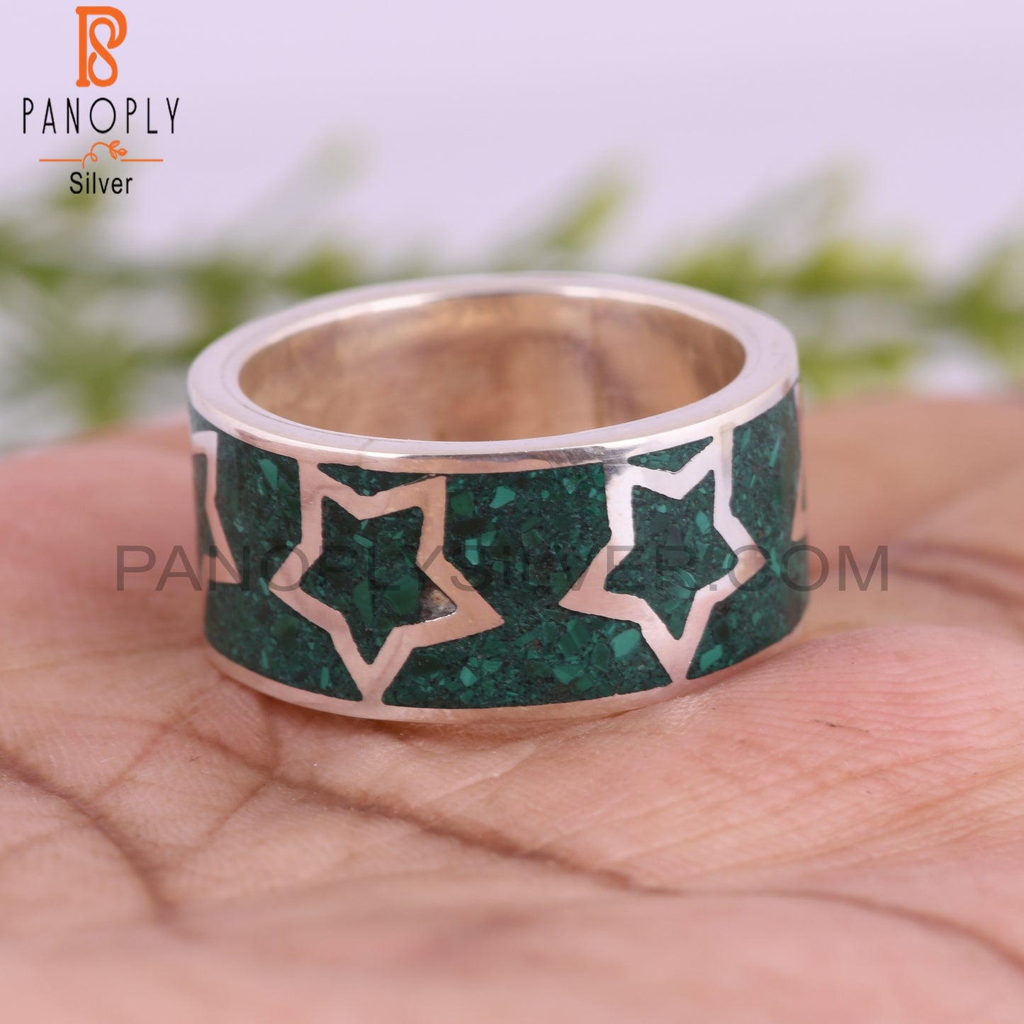 Minimalist New Malachite 925 Sterling Silver Ring