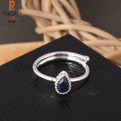 Lapis Pear 925 Sterling Silver Women Ring