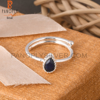 Lapis Pear 925 Sterling Silver Women Ring