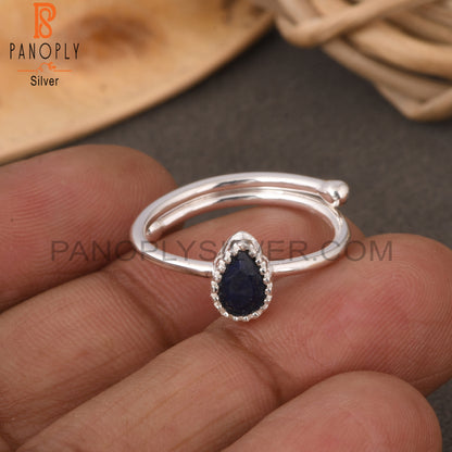 Lapis Pear 925 Sterling Silver Women Ring