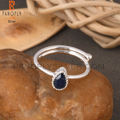 Lapis Pear 925 Sterling Silver Women Ring