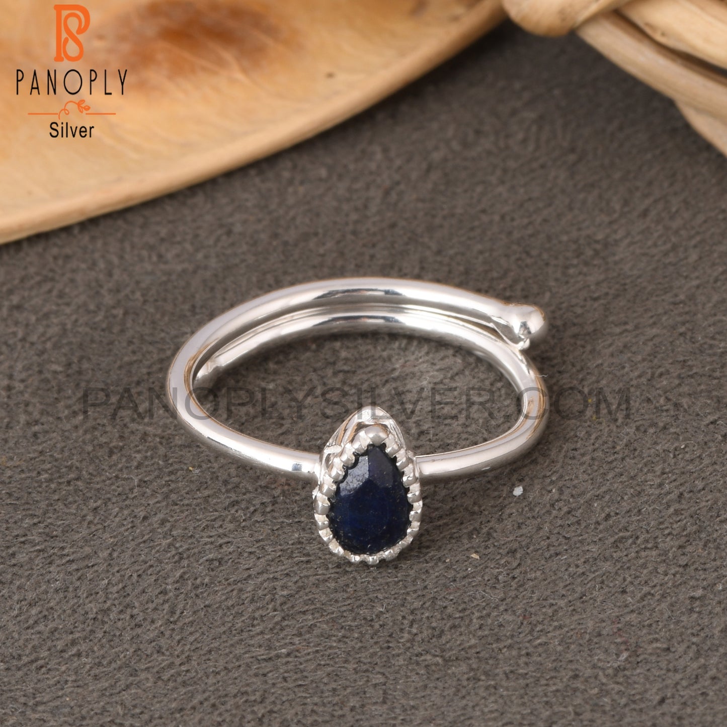 Lapis Pear 925 Sterling Silver Women Ring
