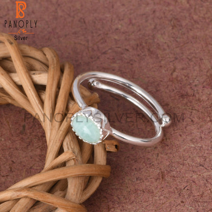 Amazonite Oval 925 Sterling Silver Ring