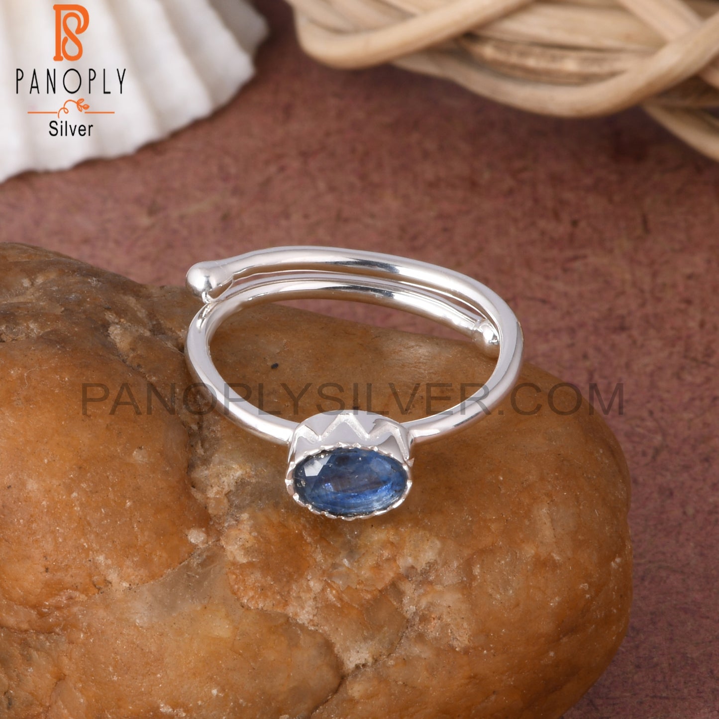 Kyanite 925 Sterling Silver Adjustable Ring For Women
