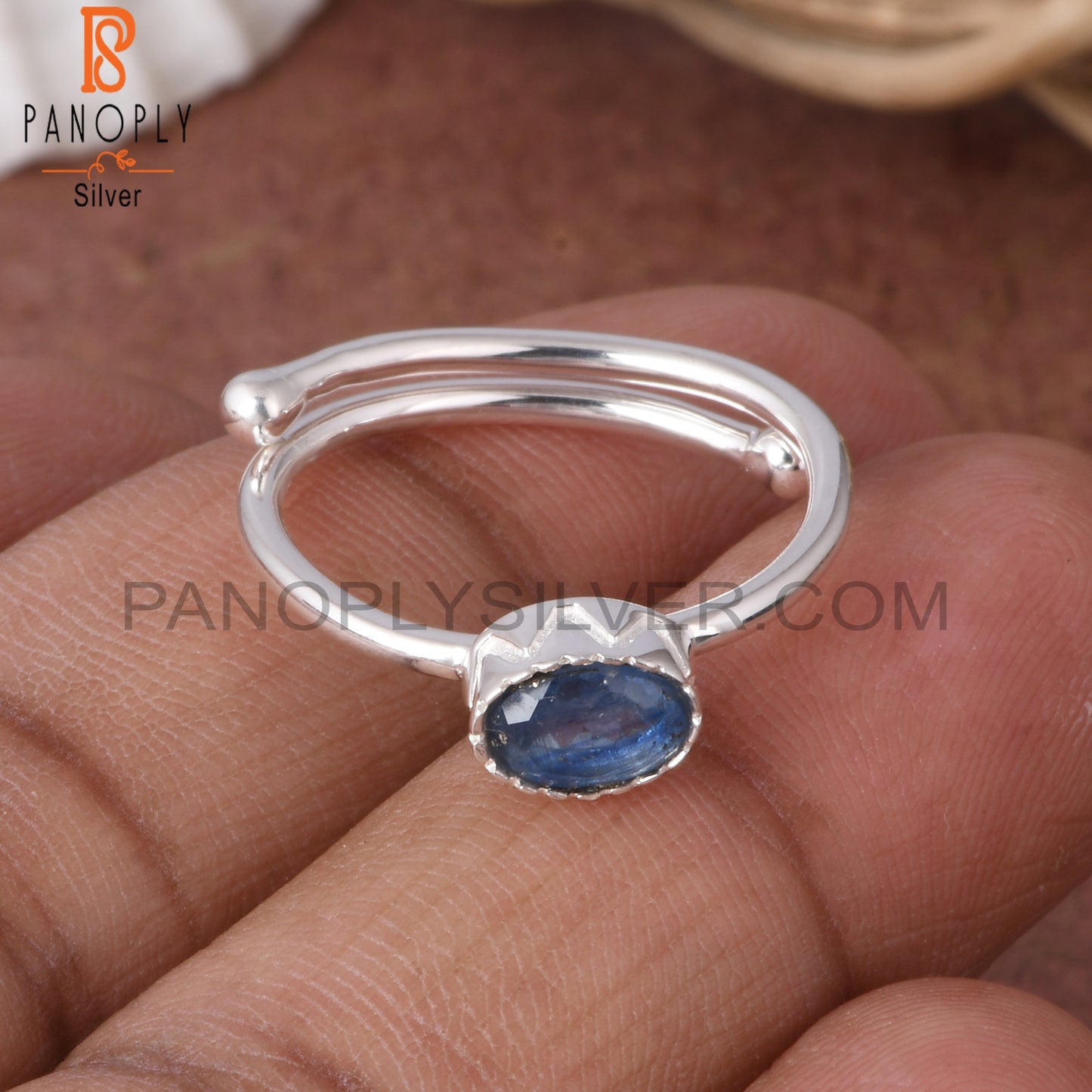 Kyanite 925 Sterling Silver Adjustable Ring For Women