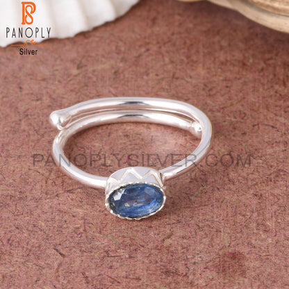 Kyanite 925 Sterling Silver Adjustable Ring For Women