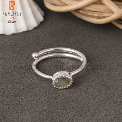 Labradorite Oval Shape 925 Sterling Silver Gemstone Ring
