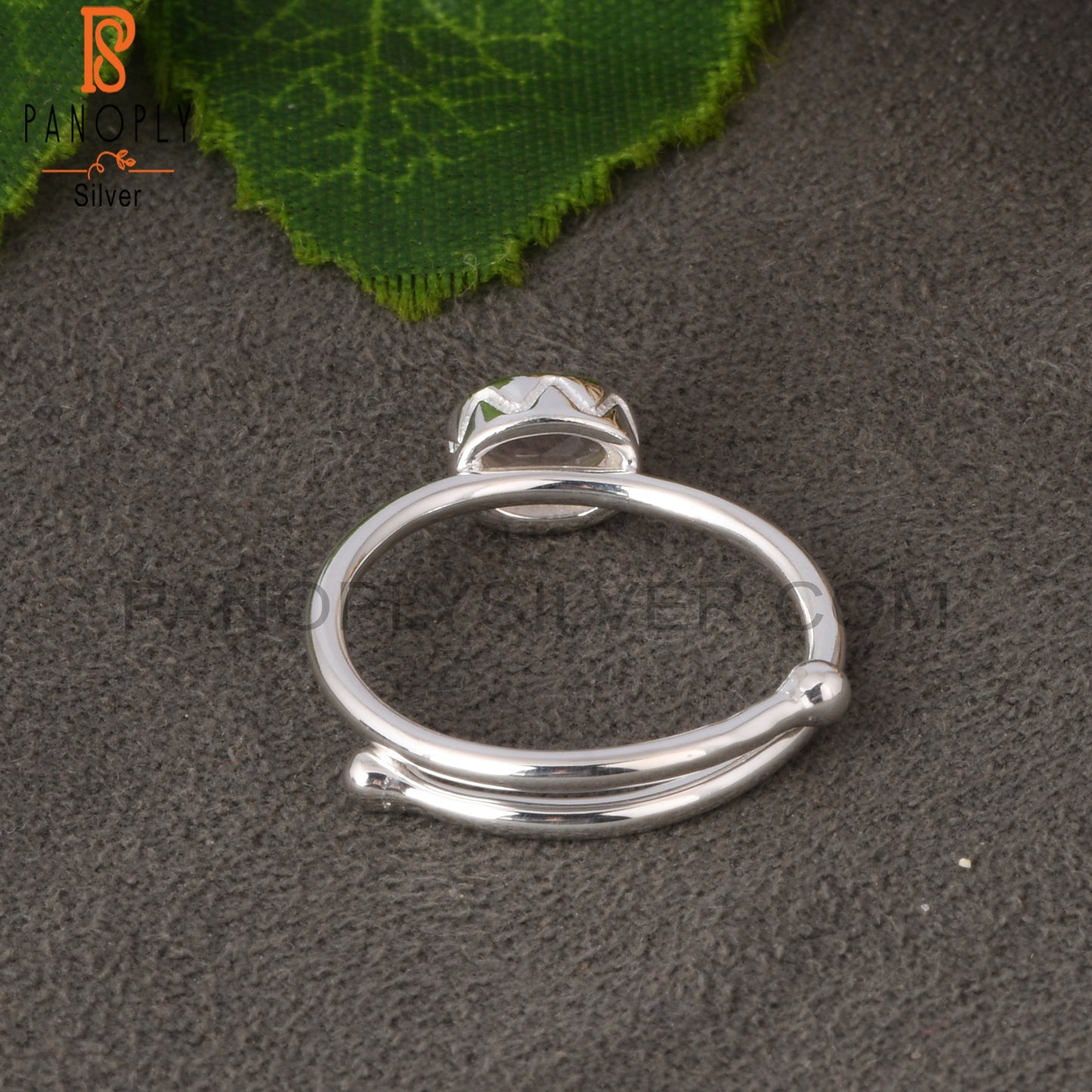 Rose Quartz Oval Shape 925 Sterling Silver Adjustable Ring