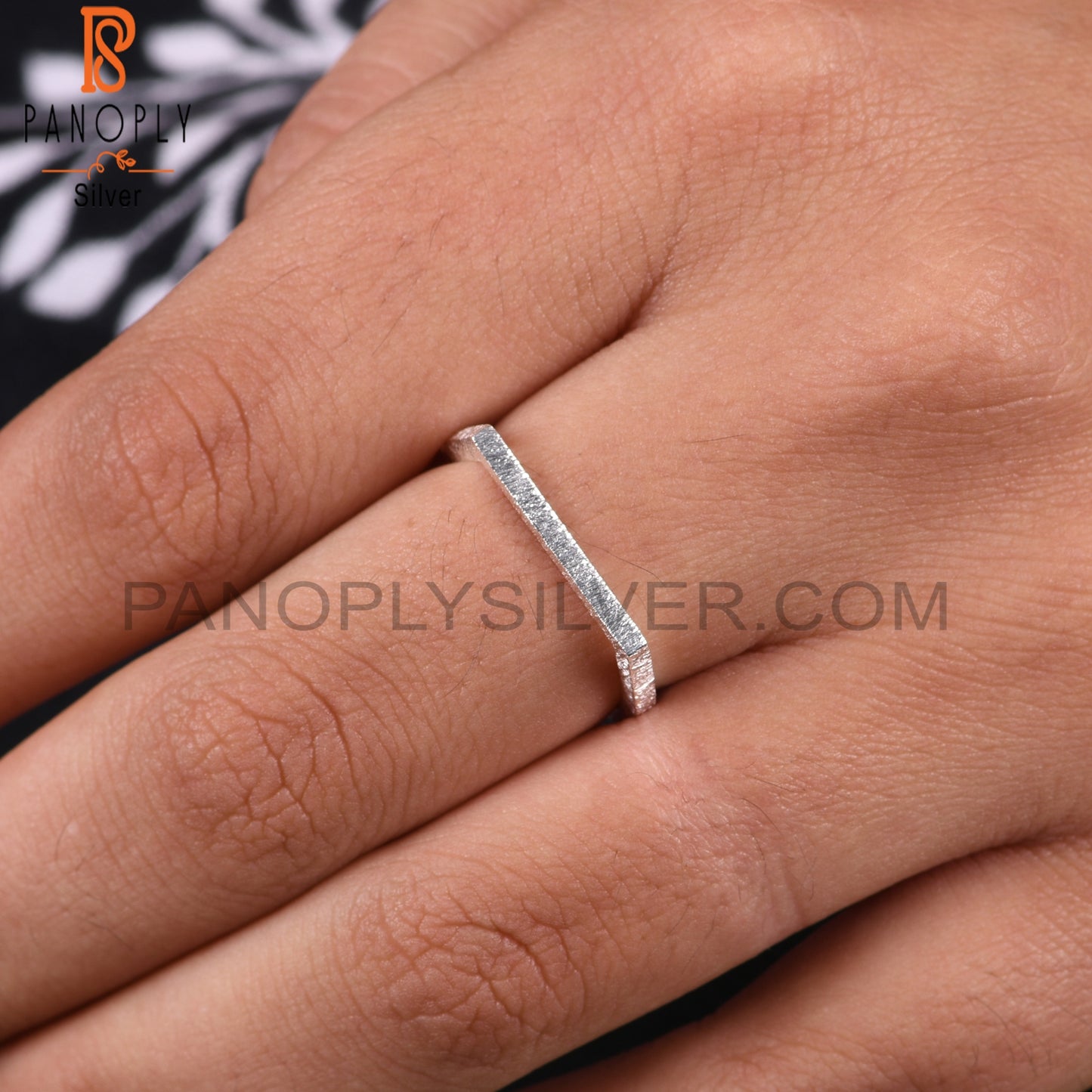 Plain Handmade D Shape 925 Sterling Silver Ring