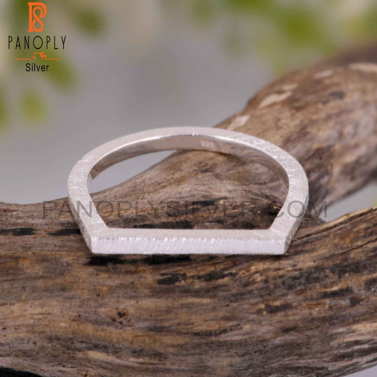 Plain Handmade D Shape 925 Sterling Silver Ring