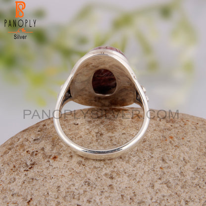 Mojave Copper Purple Oyster Turquoise Silver Aesthetic Ring