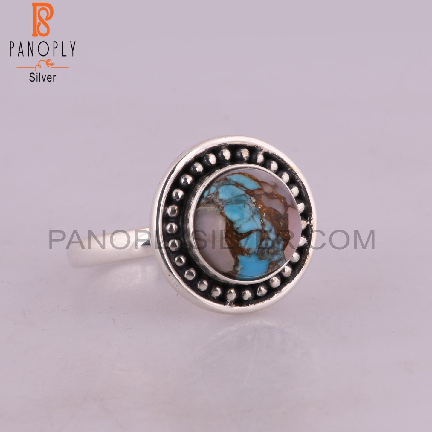 Mojave Copper Pink Opal Turquoise 925 Sterling Silver Ring