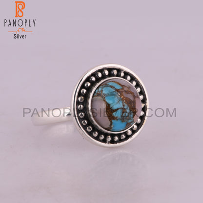 Mojave Copper Pink Opal Turquoise 925 Sterling Silver Ring