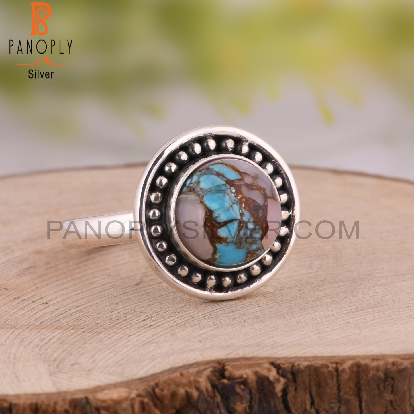 Mojave Copper Pink Opal Turquoise 925 Sterling Silver Ring