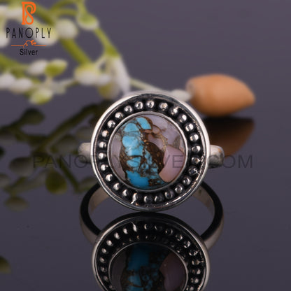 Mojave Copper Pink Opal Turquoise 925 Sterling Silver Ring