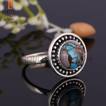 Mojave Copper Pink Opal Turquoise 925 Sterling Silver Ring