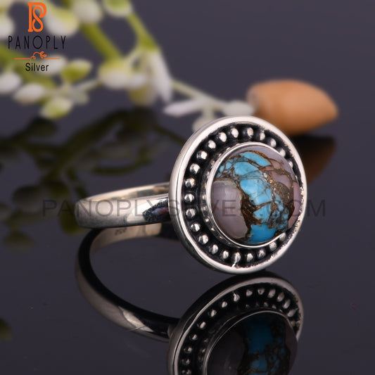 Mojave Copper Pink Opal Turquoise 925 Sterling Silver Ring