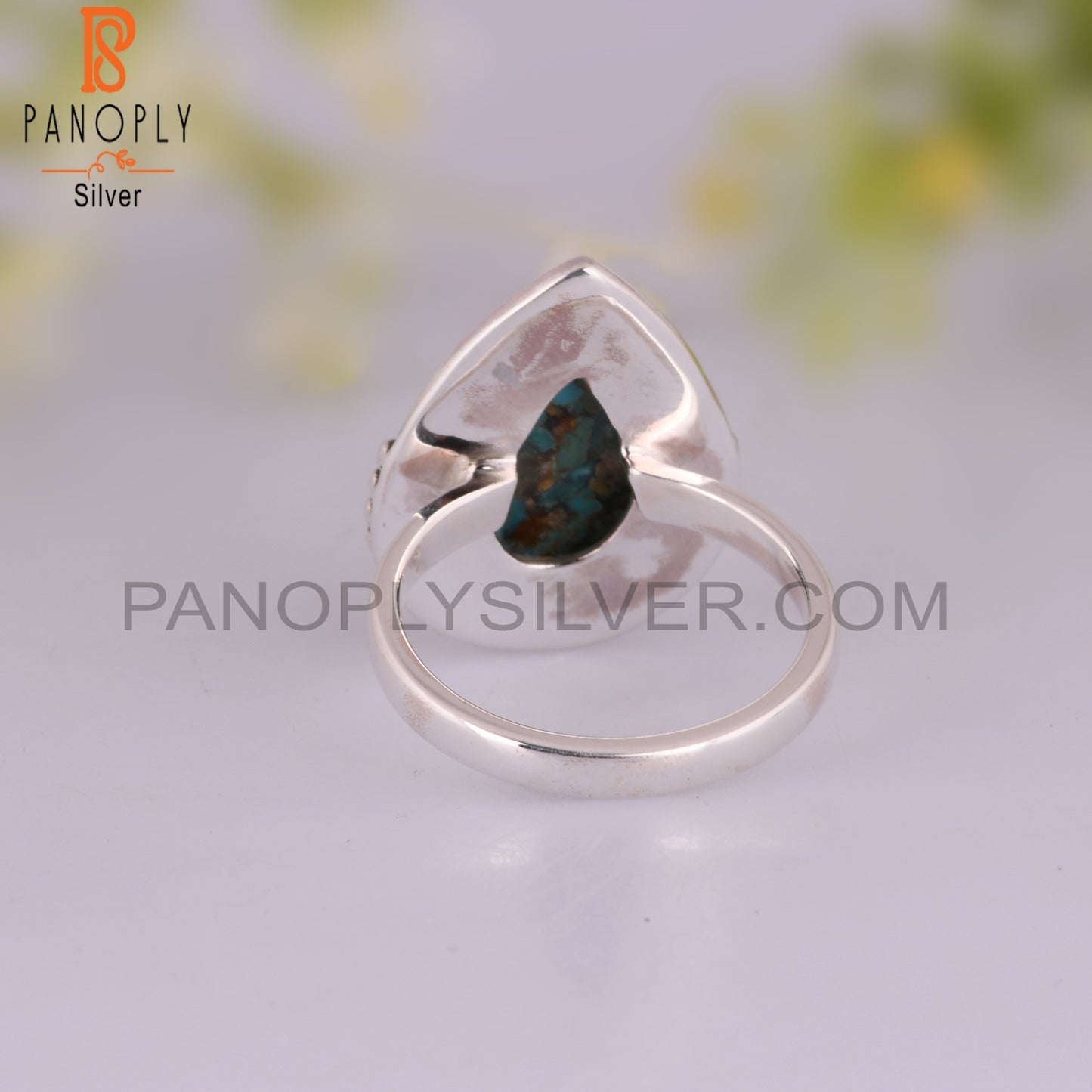 Boulder Turquoise Pear Statement 925 Sterling Silver Ring