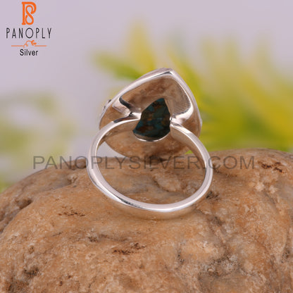 Boulder Turquoise Pear Statement 925 Sterling Silver Ring