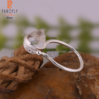 Crystal Quartz Drop 925 Sterling Silver Ring