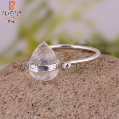 Crystal Quartz Drop 925 Sterling Silver Ring