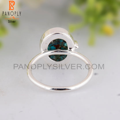 Boulder Turquoise Hindu God Om Symbol 925 Sterling Silver Ring