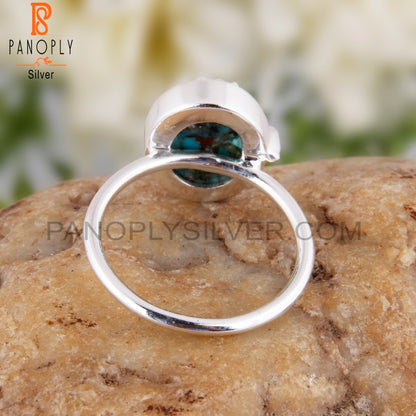 Boulder Turquoise Hindu God Om Symbol 925 Sterling Silver Ring