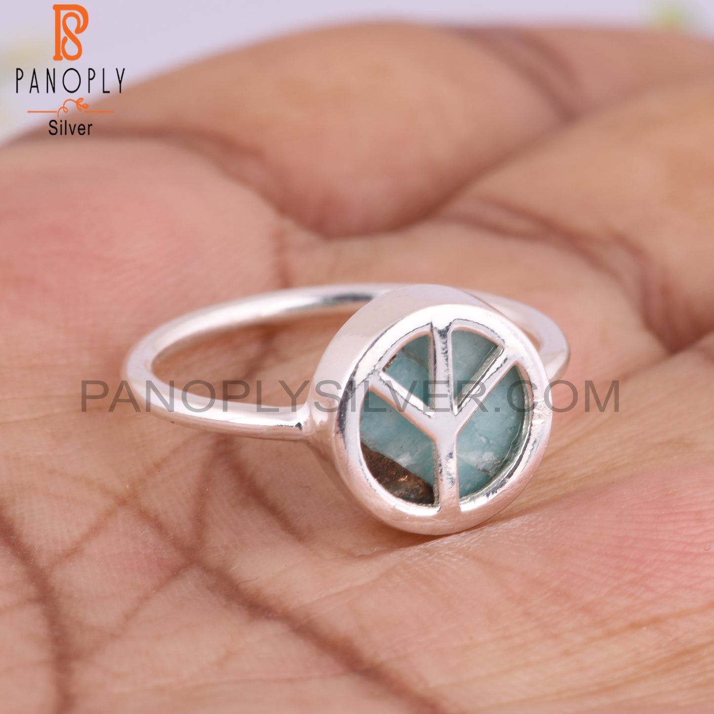 Mojave Copper Amazonite 925 Sterling Silver Ring