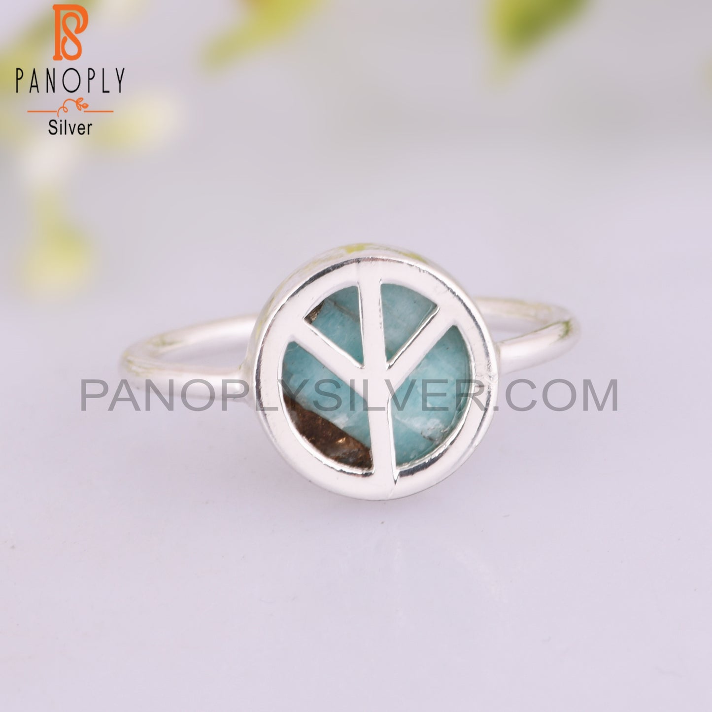 Mojave Copper Amazonite 925 Sterling Silver Ring