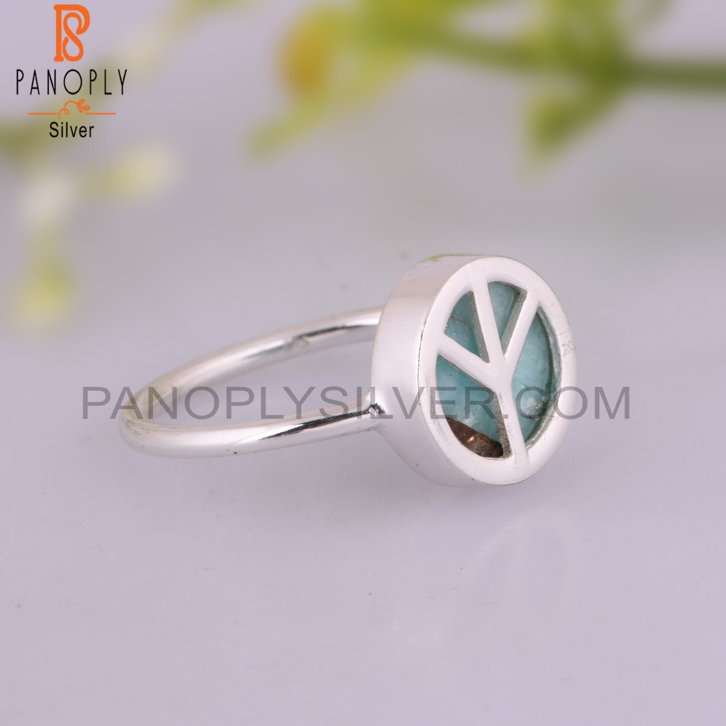 Mojave Copper Amazonite 925 Sterling Silver Ring