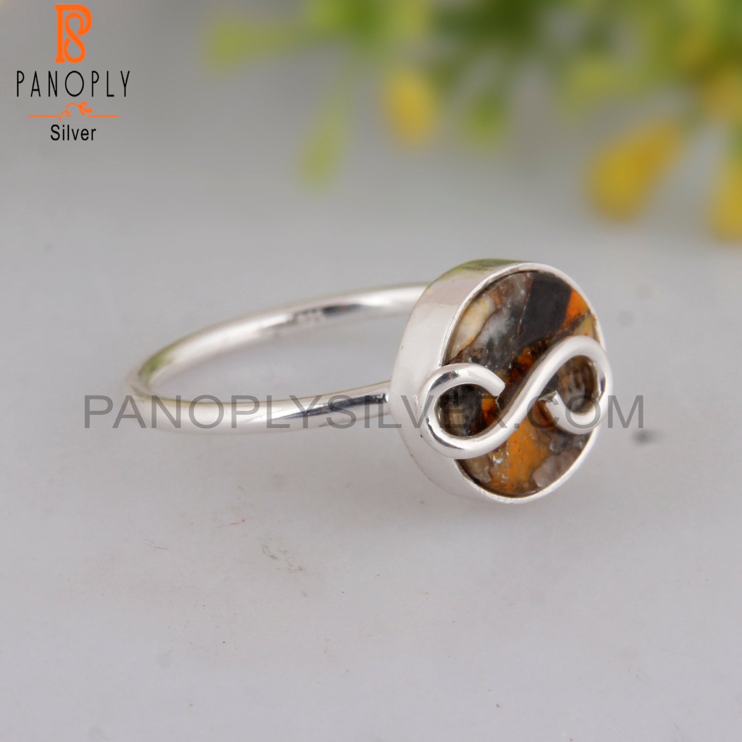 Mojave Copper Oyster Turquoise 925 Silver Engagement Ring