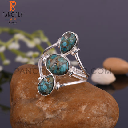 Stylish Boulder Turquoise 925 Sterling Silver Dainty Ring