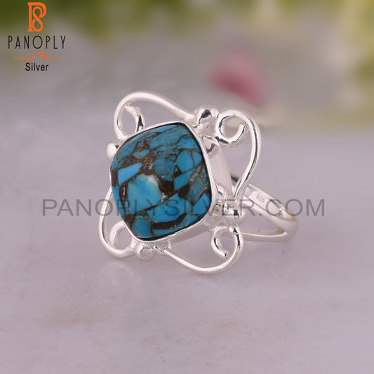 Mojave Copper Turquoise 925 Sterling Silver Birthday Ring
