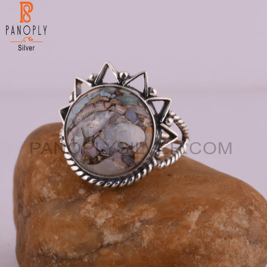 Mojave Copper Ethiopian Opal Round 925 Silver Gift Ring